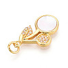Brass Micro Pave Clear Cubic Zirconia Pendants KK-N268-80G-2