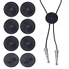 CHGCRAFT 8Pcs Alloy Blank Bolo Tie Round Slider Pack FIND-CA0009-18EB-1