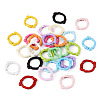28Pcs 14 Colors Baking Paint Zinc Alloy Spring Gate Rings FIND-TA0010-21-3