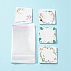 40Pcs 4 Styles Square Floral Paper Hair Clip Display Cards DIY-FS0004-22-1