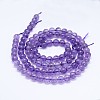 Natural Amethyst Round Bead Strands G-M212-6mm-03A-2