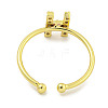 Rack Plating Brass Open Cuff Rings for Women RJEW-F162-02G-H-3