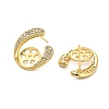 U-Shaped Brass Micro Pave Clear Cubic Zirconia Stud Earring Findings KK-D102-10G-2