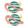 Space Planet Alloy Enamel Cabochons AL-CBA1A6F-07KCG-D-1