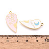304 Stainless Steel Enamel Split Pendants STAS-T074-03G-4