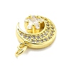 Rack Plating Brass Micro Pave Cubic Zirconia Pendants KK-D359-14G-2