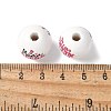 Mother's Day Theme Printed Wood European Beads WOOD-F016-06-3