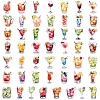 50Pcs PVC Waterproof Drinks Stickers PW-WGCBF69-01-5