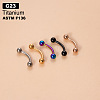 G23 Titanium Eyebrow Round Ball Curved Barbell Eyebrow Rings WGFD71D-35-1