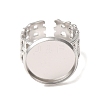 Woven Bezel 304 Stainless Steel Cuff Ring Components SA-CBAD8FA-01P-05-2