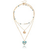 Alloy Rhinestone 3 Layer Necklaces WGF0AED-01-2