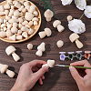 54Pcs 10 Styles Unfinished Wood Mushroom Ornaments DJEW-WR0001-14-4