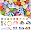 SUNNYCLUE DIY Rainbow Keychain Making Kit DIY-SC0022-46-1