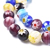 Round Handmade Millefiori Glass Beads Strands LK-R004-82-3