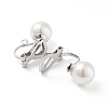 304 Stainless Steel Clip-on Earring Findings with Imitation Pearl Plastic Beaded LS-STAS-H216-03D-P-2