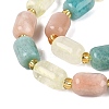 Natural Lemon Quartz & Flower Amazonite & Sunstone Beads Strands G-Q614-02A-01-4
