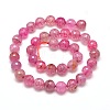 Dyed Natural Agate Faceted Round Beads Strands G-E268-02-2