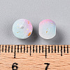 Frosted Baking Painted Crackle Glass Beads with Glitter Powder DGLA-T004-6mm-01L-2