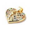 Rack Plating Brass Micro Pave Colorful Cubic Zirconia Pendants KK-K377-28G-2