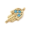 Religion Brass Micro Pave Cubic Zirconia Connector Charms KK-H529-01C-G-2