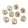 Real 18K Gold Plated Brass Micro Pave Colorful Cubic Zirconia Pendants ZIRC-A020-20G-1