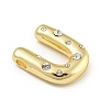 Brass Micro Pave Clear Cubic Zirconia Pendants KK-E093-04G-U-2