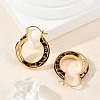 Brass Enamel Hoop Earrings EJEW-P301-05G-2