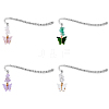 4Pcs 4 Style Acrylic Butterfly Pendant Bookmarks with Natural Gemstone Chips AJEW-PH01475-1