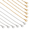  20Pcs 2 Colors 304 Stainless Steel Cable Chain Necklaces Set MAK-NB0001-20-1