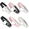 6Pcs 6 Styles Adjustable Gothic Two Tone PU Leather Alloy Heart Choker Necklaces for Women NJEW-CL0007-07-1