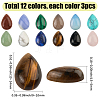 36Pcs 12 Styles Natural & Synthetic Mixed Gemstone Cabochons G-SP0001-41-2