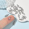 SHEGRACE Brass Pave Clear Cubic Zirconia Teardrop Connector Charms XGRQ2O189-449P-5