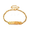 Constellation 202 Stainless Steel Figaro Chain Link Bracelets for Women Men AJEW-U006-01L-1