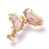 Brass Micro Pave Clear Cubic Zirconia Pendants ZIRC-P079-D01-14-2