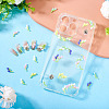 100Pcs 5 Colors Luminous & Two Tone Resin Decoden Cabochons RESI-TA0003-90-7