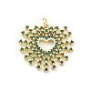 Brass Micro Pave Cubic Zirconia Pendants KK-Q006-35G-02-1