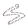 Non-Tarnish 304 Stainless Steel Curb Chain Necklace with Toggle Clasps for Women NJEW-E059-01P-1