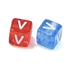 Spray Painted Transparent Acrylic Beads MACR-K365-07V-2