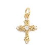 Cross Rack Plating Brass Micro Pave Cubic Zirconia Pendants KK-G512-29G-1