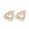 Brass Micro Pave Cubic Zirconia Links connectors X-KK-T050-33G-NF-1
