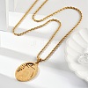 304 Stainless Steel Embossed Virgin Mary Pendant Rope Chain Necklaces NJEW-S387-08G-3