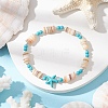 Natural Freshwater Shell Beaded Stretch Bracelets BJEW-JB11804-02-1