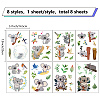 8 Sheets 8 Styles PVC Waterproof Wall Stickers DIY-WH0345-127-2