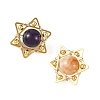 4Pcs 4 Styles Natural Amethyst & Heated Citrine & Apatite & Deyd Green Jade Pendants PALLOY-TA00428-2