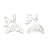 925 Sterling Silver Whale Tail Charms STER-P071-12S-1