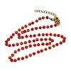 304 Stainless Steel with Glass Faceted Rondelle Bead Handmade Link Chain Birth Stone Necklaces for Women NJEW-G195-01G-02-4