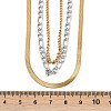 304 Stainless Steel Flat Snake Chain Figaro Chain Twisted Chain 3 Layer Necklaces for Women NJEW-K288-04GP-5