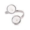 Non-Tarnish 201 Stainless Steel Open Cuff Ring Findings LS-X-STAS-E124-01P-2