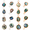 16Pcs 8 Styles Natural Abalone Shell/Paua Shell Pendants FIND-PH0008-89-7