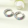 Brass Micro Pave Cubic Zirconia Hoop Earrings KK-CBA8324-24P-03-1